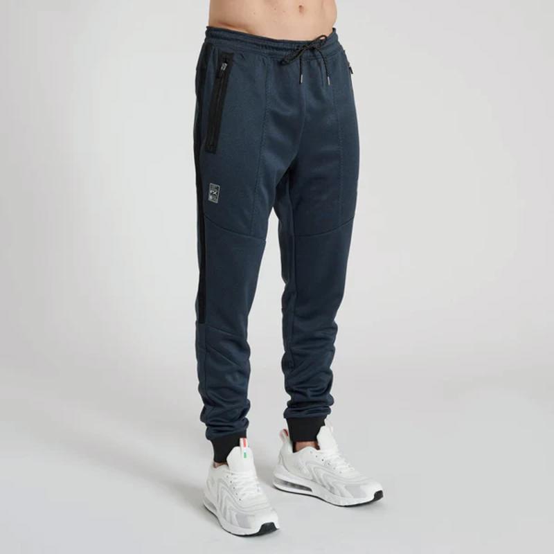 LEONE TROUSERS MELANGE - blue